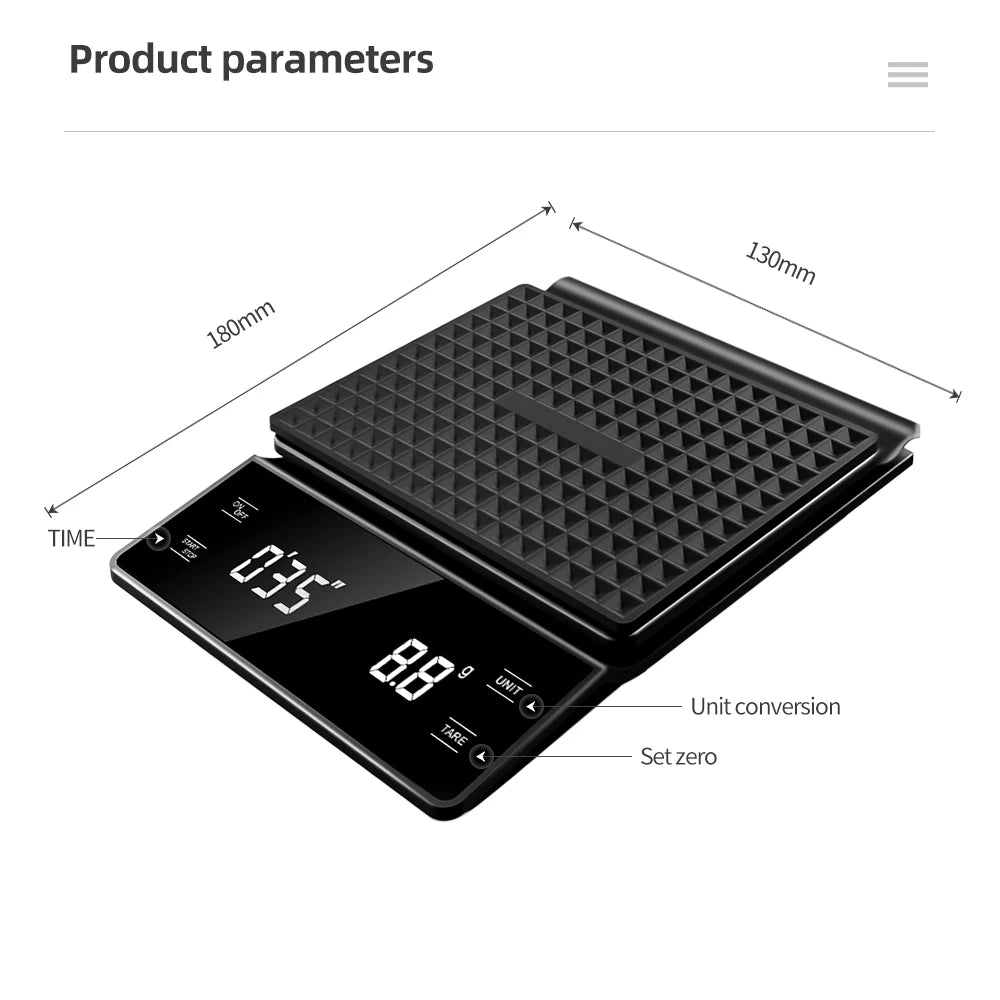 Barista Precision Coffee Scale | 3kg | Timer & LCD Display