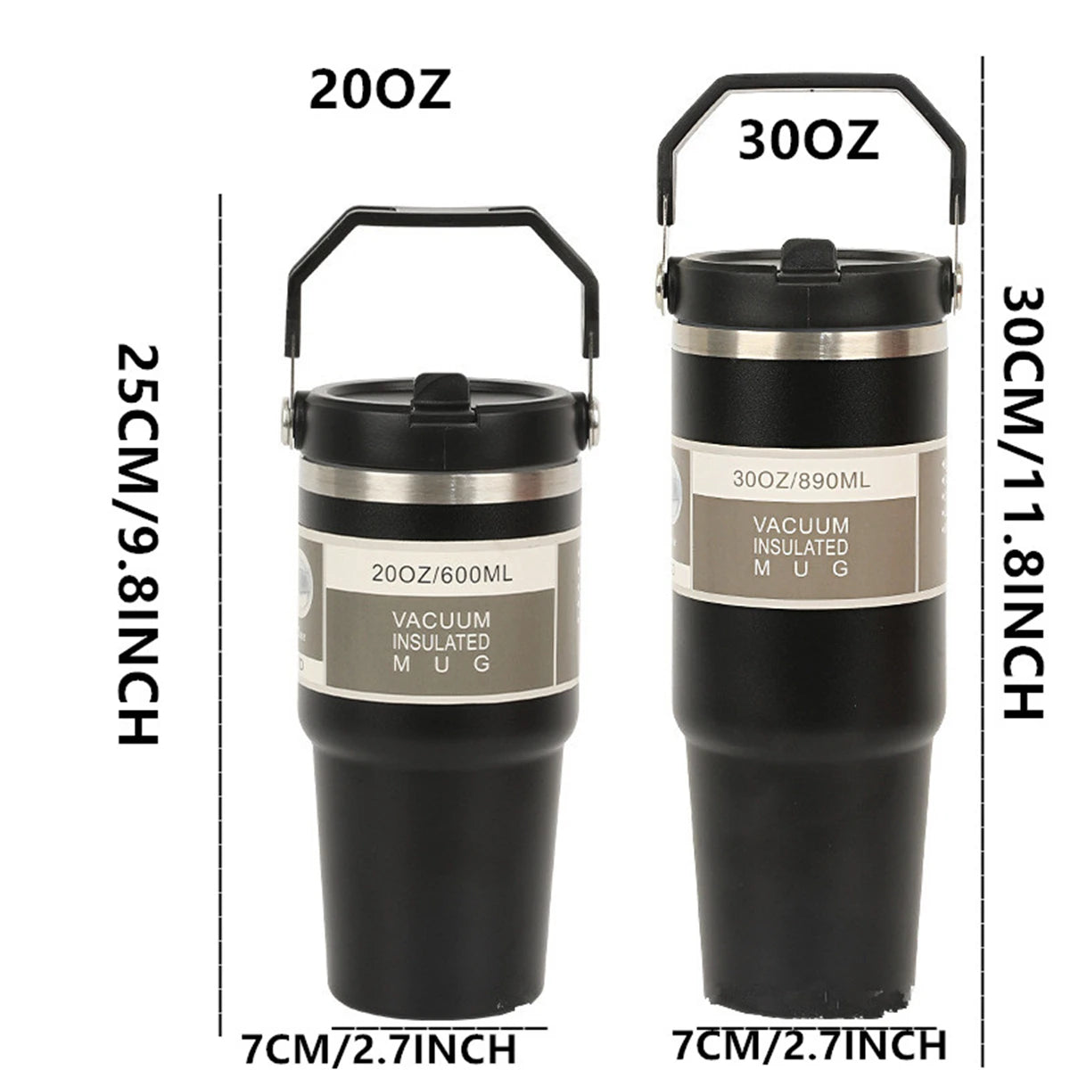 JAMELbyDesign Insulated Tote Tumbler | Matte Black 20oz & 30oz