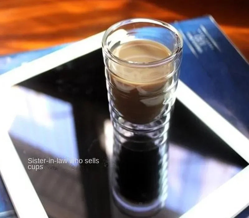 Handmade Double Wall Clear Glass Beverage Mug
