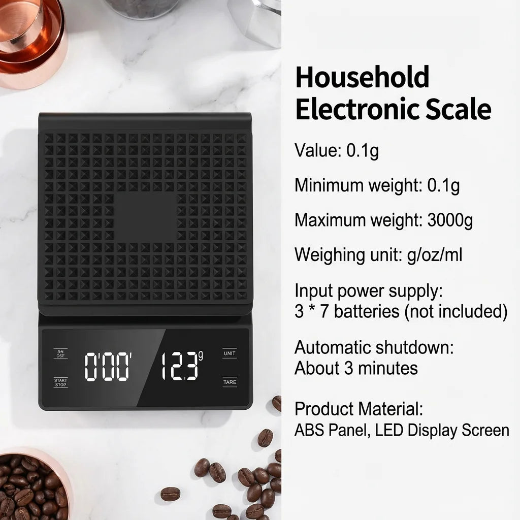 Barista Precision Coffee Scale | 3kg | Timer & LCD Display