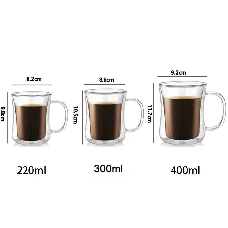 Double Wall Glass Espresso Cups | 220ml, 300ml & 400ml