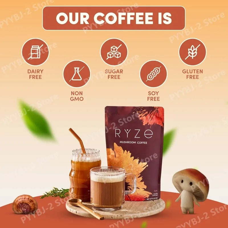 Organic 6-Mushroom Coffee Powder with MCT Oil