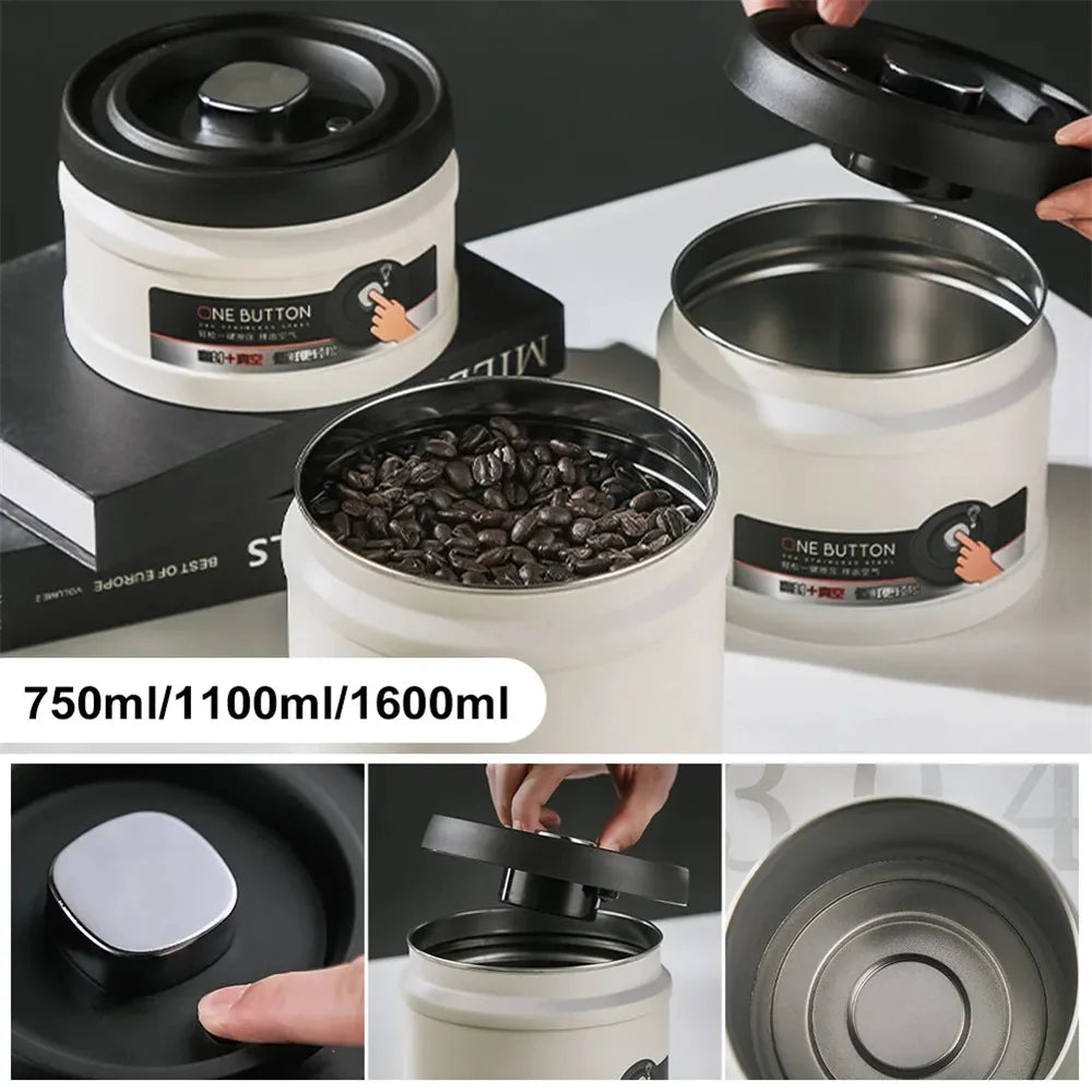 Vacuum Sealed Coffee Canister | Airtight Stainless Steel