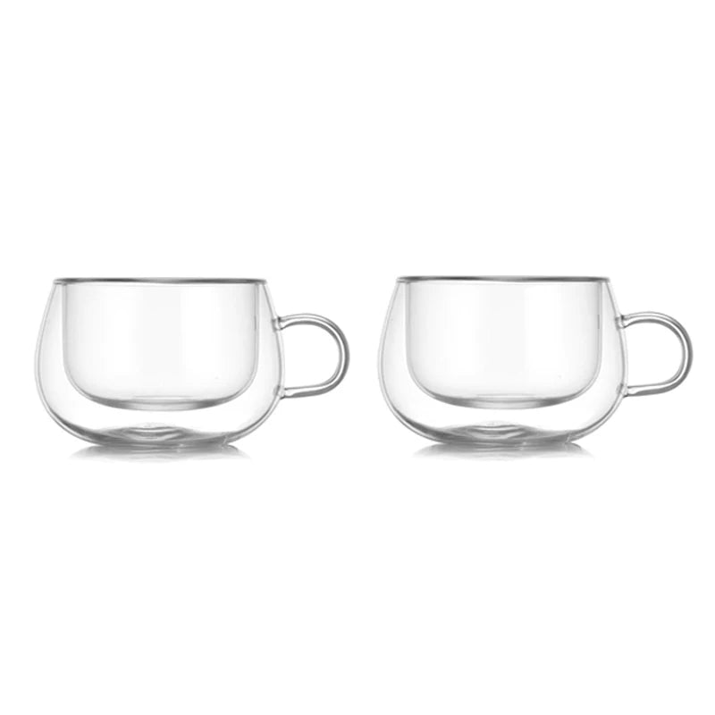 Double Wall Glass Espresso Cup Set | 100ml & 200ml