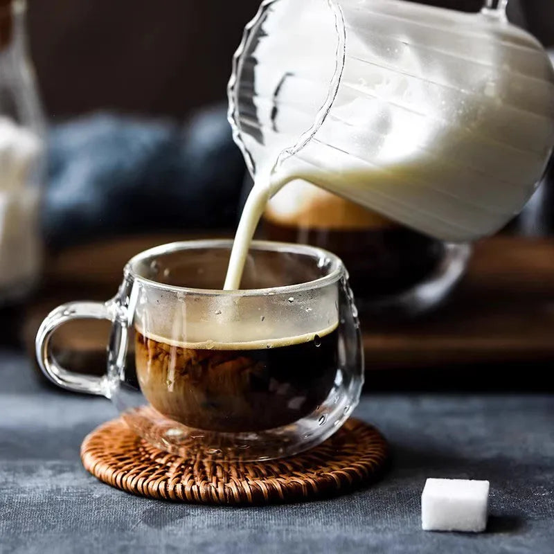Double Wall Glass Espresso Cup Set | 100ml & 200ml
