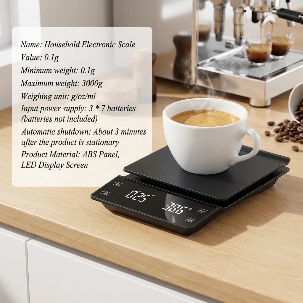 Barista Precision Coffee Scale | 3kg | Timer & LCD Display