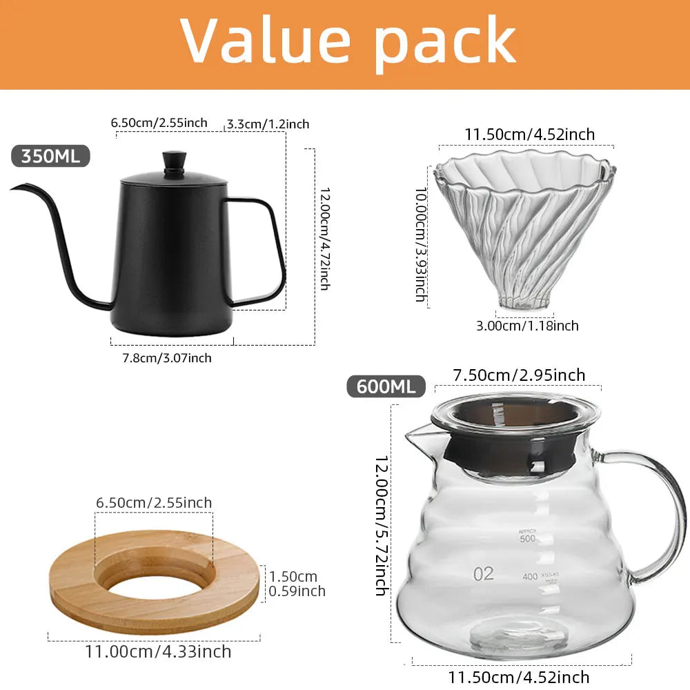 The Sanctum Pour Over Coffee Dripper | Glass Sharing Set