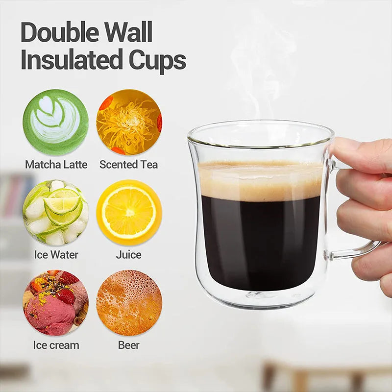 Double Wall Glass Espresso Cups | 220ml, 300ml & 400ml